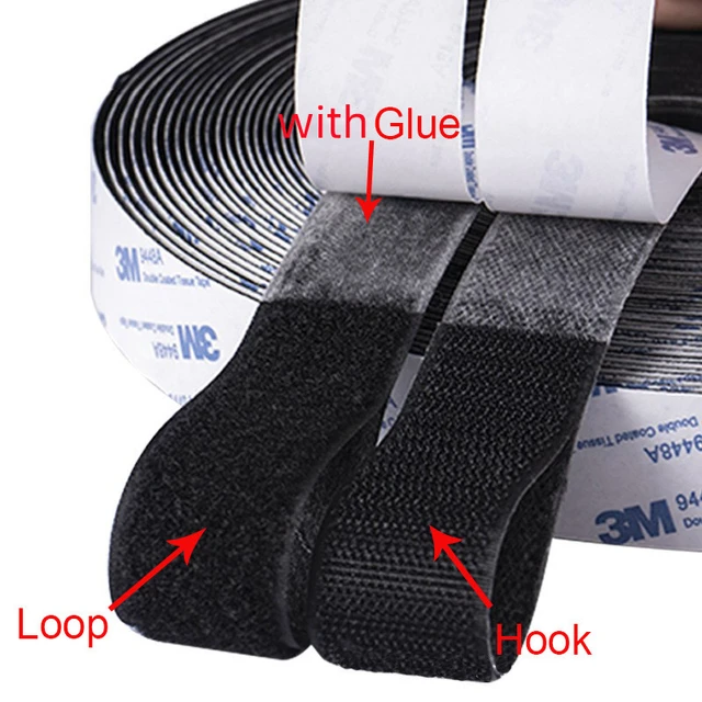 3Meter Strong Self Adhesive Hook and Loop Tape Cable Ties Strips Shoes  Fastener Sticker Adhesive with Glue for DIY 16/20/30/50mm