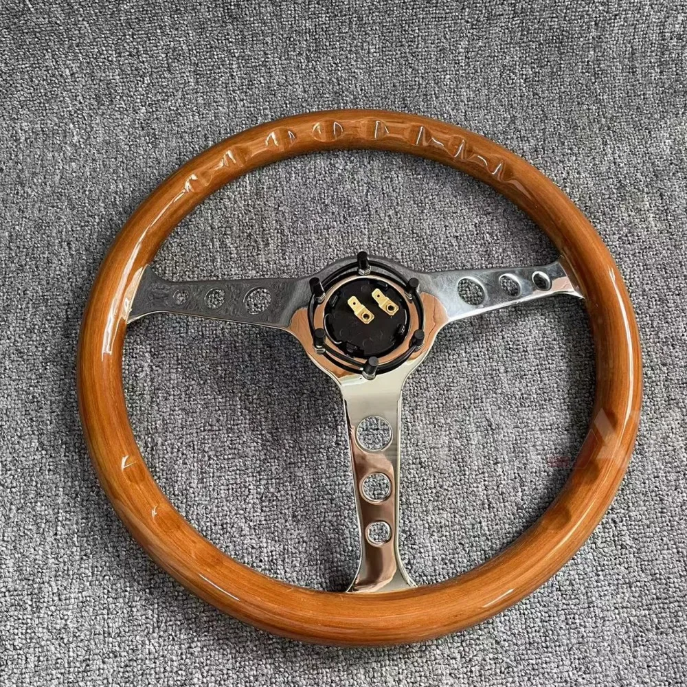 Car Modification 15 Inch Real solid wood Retro Style Suitable for Universal Steering Wheel