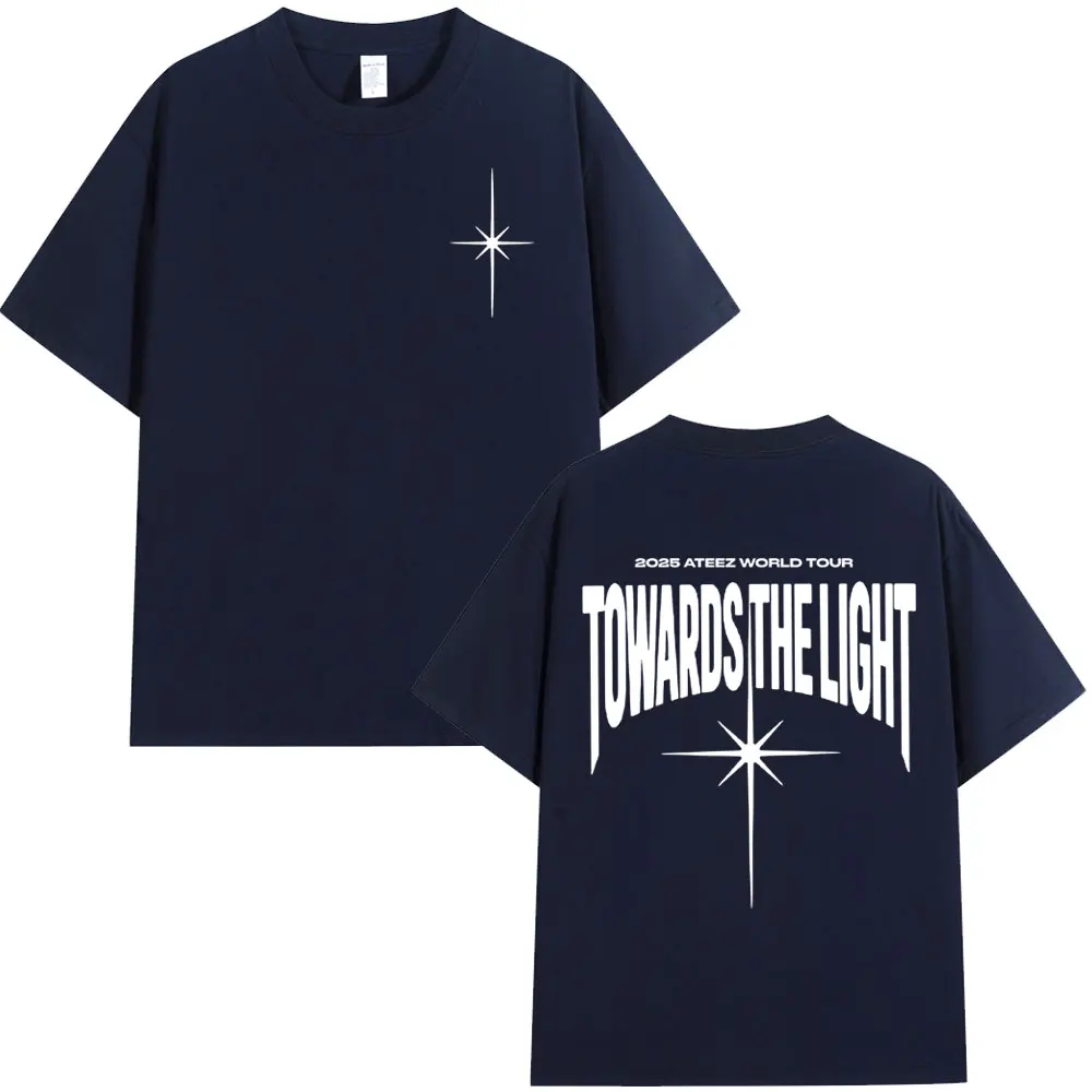 2025 Ateez World Tour Towards The Light T Shirt Korean Kpop Fashion T-shirt Men Women Casual Cotton Cozy Short Sleeve T-shirts 2