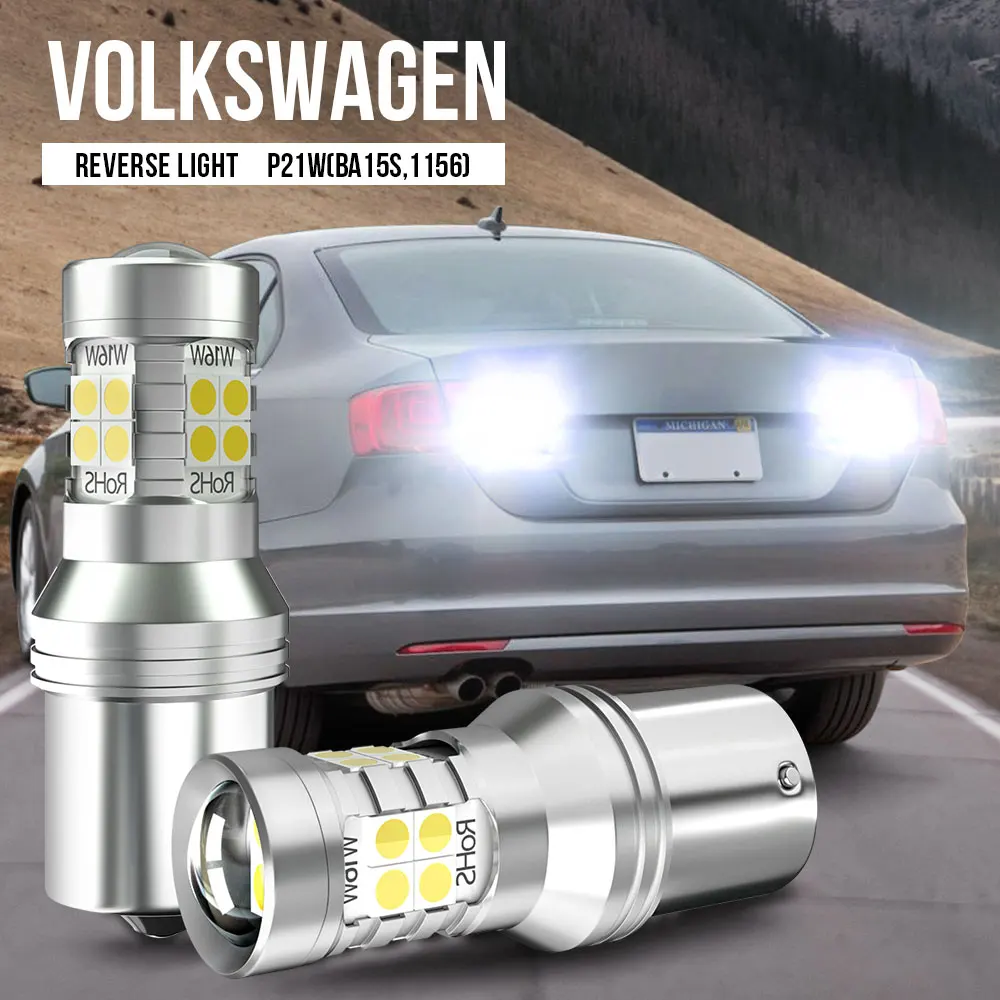 2x P21W BA15S Canbus светодиодный светильник заднего хода для VW Polo 6n 6r 6c 9n mk3 mk4 mk5 Touran Caddy mk2