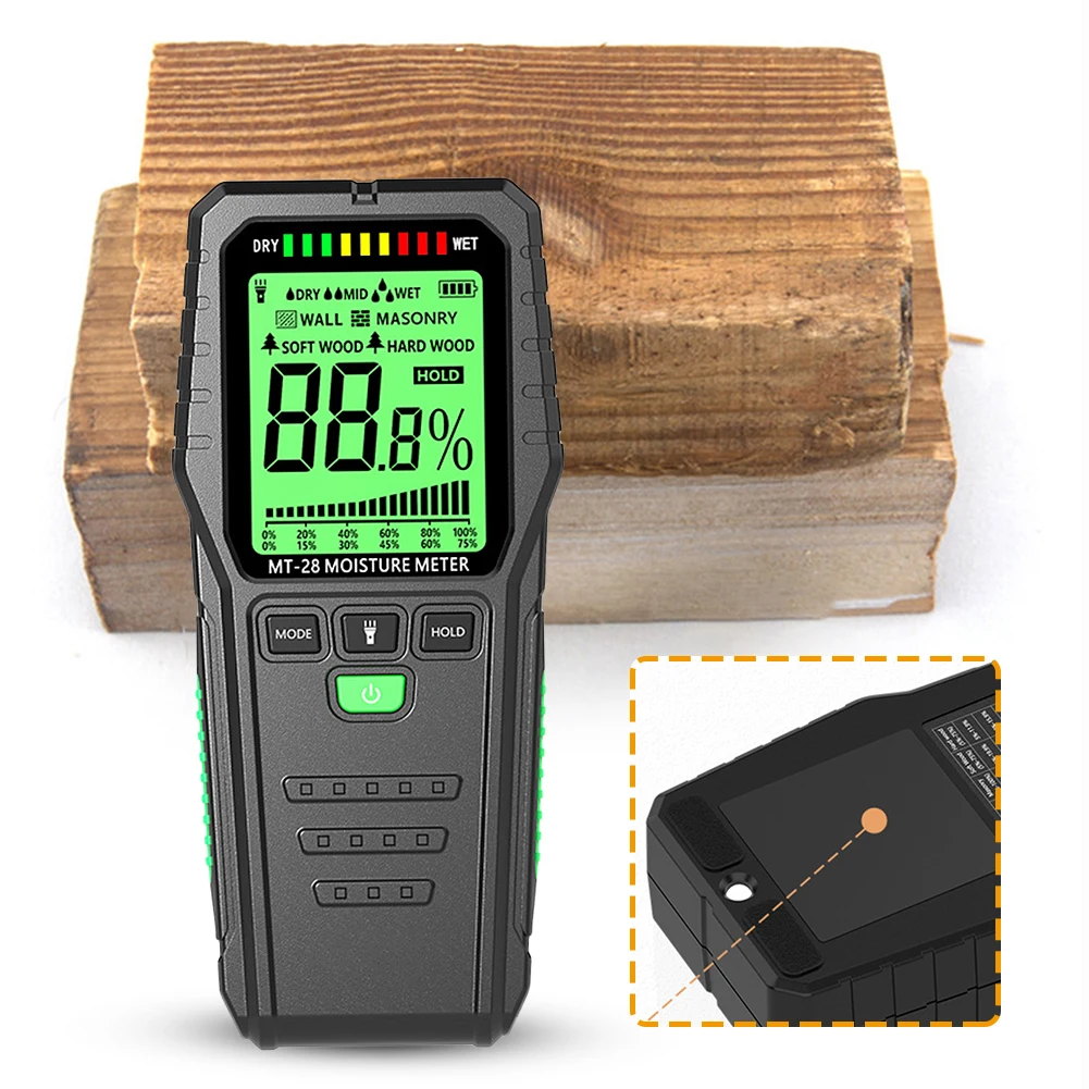 

Inductive Firewood Humidity Tester Digital Wood Moisture Meter Electromagnetic Wave Timber Hygrometer LCD Display Measuring Tool