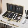Professional Barber Tools Box with Password Lock Aluminum Alloy Portable Security Case for Hair Stylist Salon Storage 55x27x10cm