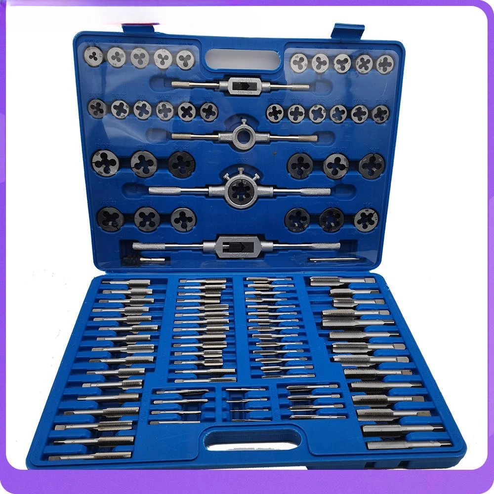 

Tap and Die Set 110pcs M2-M18 Screw Thread Metric Tap Die Sets of Hand Tools Kit Hand Threading Tools For Metal Working