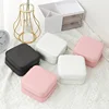 1pcs Single Layer Storage Box Ladies Travel Leather Jewelry Box Classic Black Pure White Fashion Pink Storage Box 2