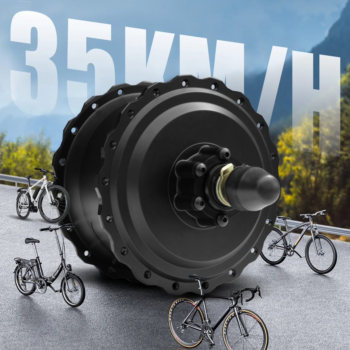 36V 48V 500W Snow Electric Bike Motor 4.0 Tyre Front/Rear Brushless Gear Wheel Hub Motor for Ebike Fat Tire Conversion Kit