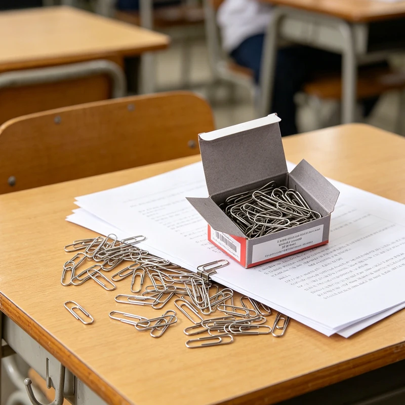 200PCS 학생 스테인레스 스틸 북마크 종이 클립 종이 클립 서류 정리용 실버..
