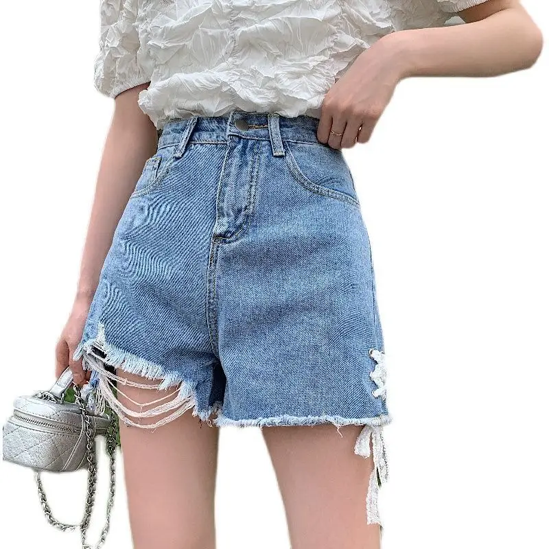 Denim Shorts Female Jeans Summer Shorts Push Up Streetwear Y2K Blue Sweat High Waist Shorts Female Jeans Korean Summer Clothes