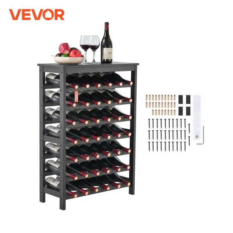 Modular Bamboo Wine Rack for 42 Bottles