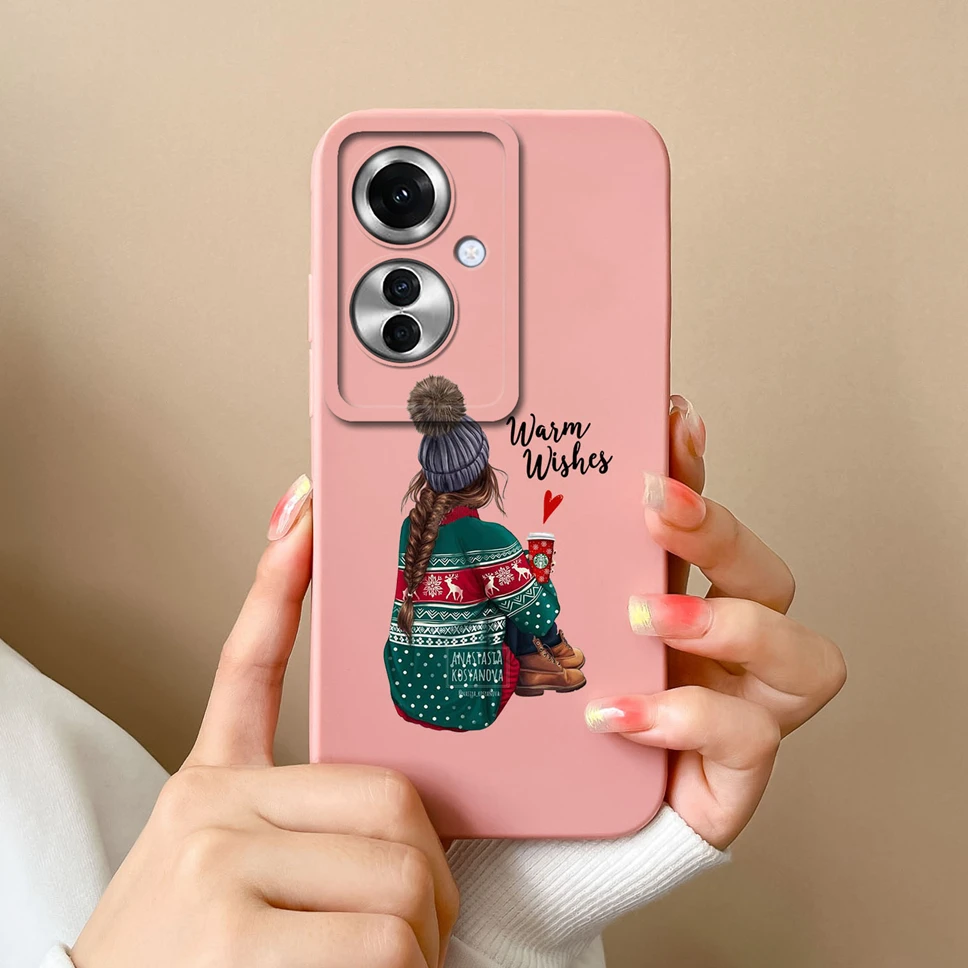 Stylish Cute Girl Shockproof Liquid Phone Cover - Smooth and Fashionable Design