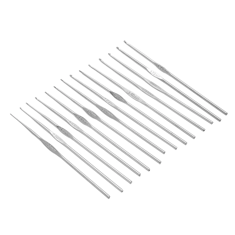 10 uncinetti con manico in bambù per cucire aghi da cucito strumenti per ricamo a maglia, testa singola, 1,0 mm, 1 testa da 1,0 mm