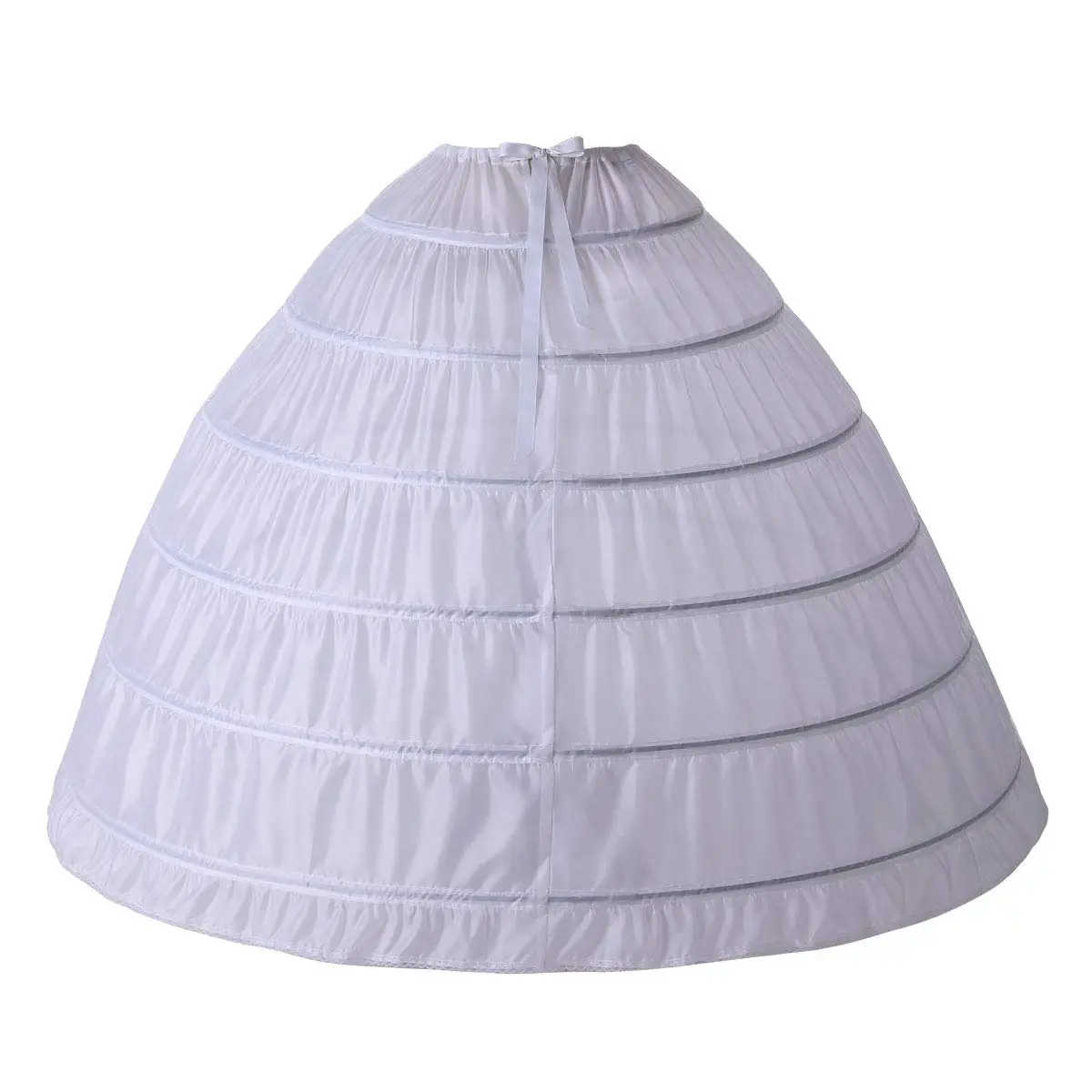 

Women White Full Length 6 Hoop Crinoline Petticoat Underskirt for Wedding Dress Ball Gown 2023