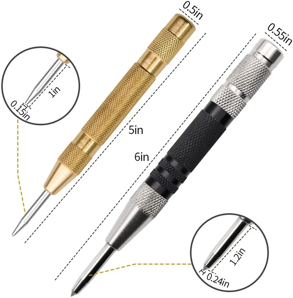 Automatic Center Punch Automatic Metal Punch Tool Woodworking Tools Loaded Marker Wood Chisel Joinery Carpenter Tool image 2