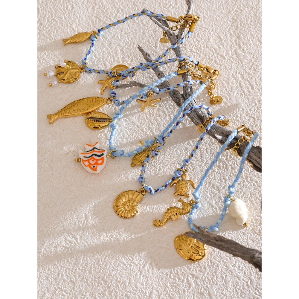 Yhpup Bracelet Braided Starfish Bracelet Oceanic Summer Daily Wear