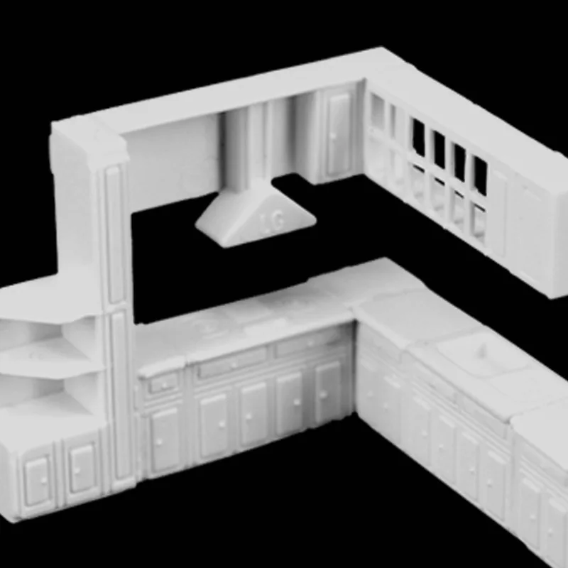 1:25 Miniature for Dollhouse Accessories Kitchen Cupboard Cabinet Plastic Model Toy Furniture Doll House Interior Decoration 5