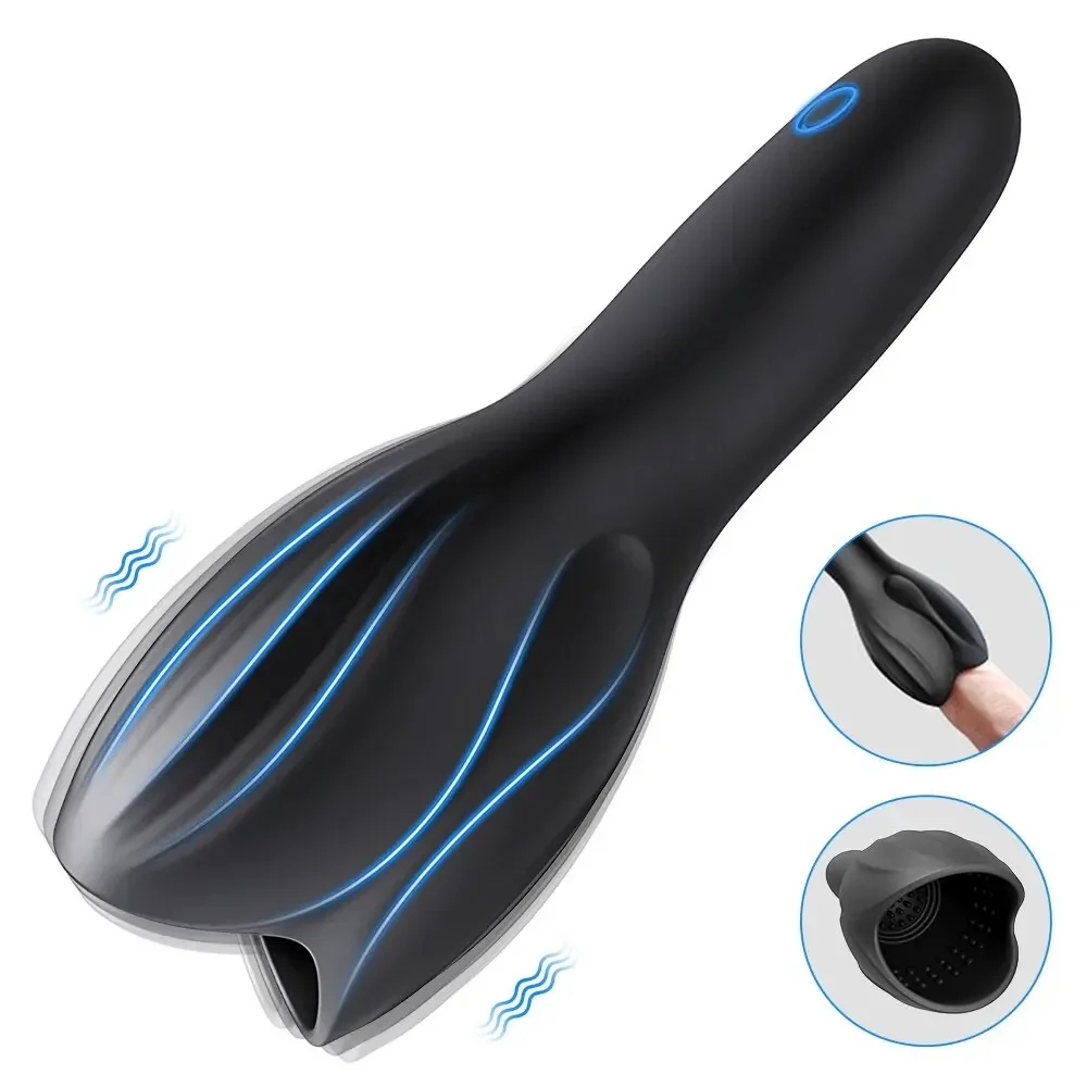 Male Masturbator Electric Penis Exerciser Glans Stimulater Massager Time Delay Trainer Equipment Vibrator Sex Toys For Men Adult