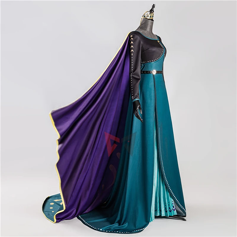 

Moive Princess 2 Anna Coronation Dress Women Long Gown Cape Adult Girls Halloween Carnival Party Cosplay Costume Crown Suit