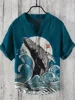 shirts independent station casual fish  pattern Hawaiian style printed shirts men's tops 4