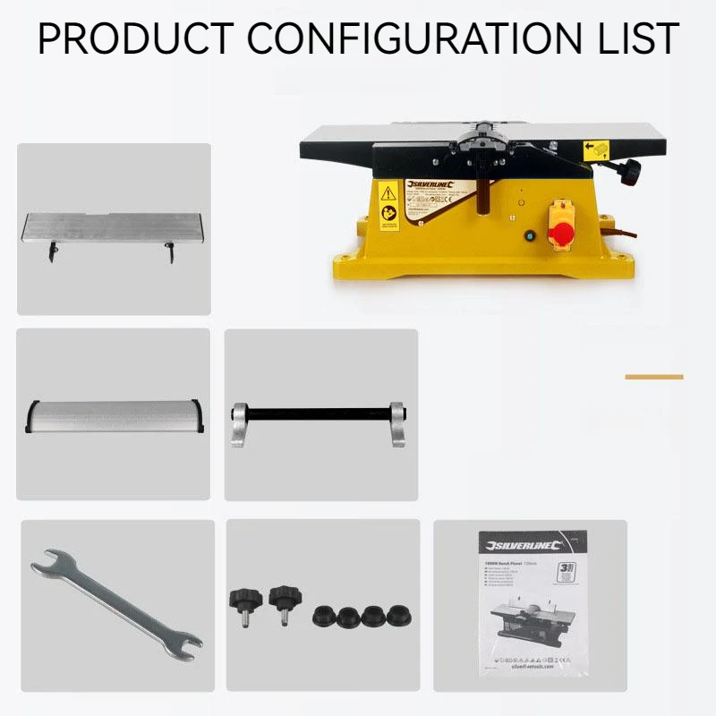 6 Inch Planer Desktop Electric Planer For Woodworking Multifunctional Power Tools For Household Woodworking Equipment 220V 1800W 3