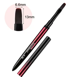 Luxurious Metal Handle Nail Art Brush - Precision DIY Manicure Tool for Acrylic, Gel, and Extension Designs (A - Long)