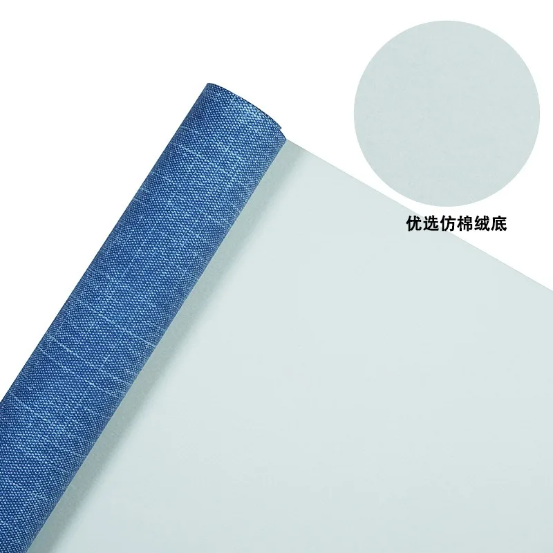 137CM X 90CM 도매 1.0MM 두꺼운 모조 코튼 바닥 데님 패턴 PU 가죽 2 색 인쇄 장식 가죽 원단