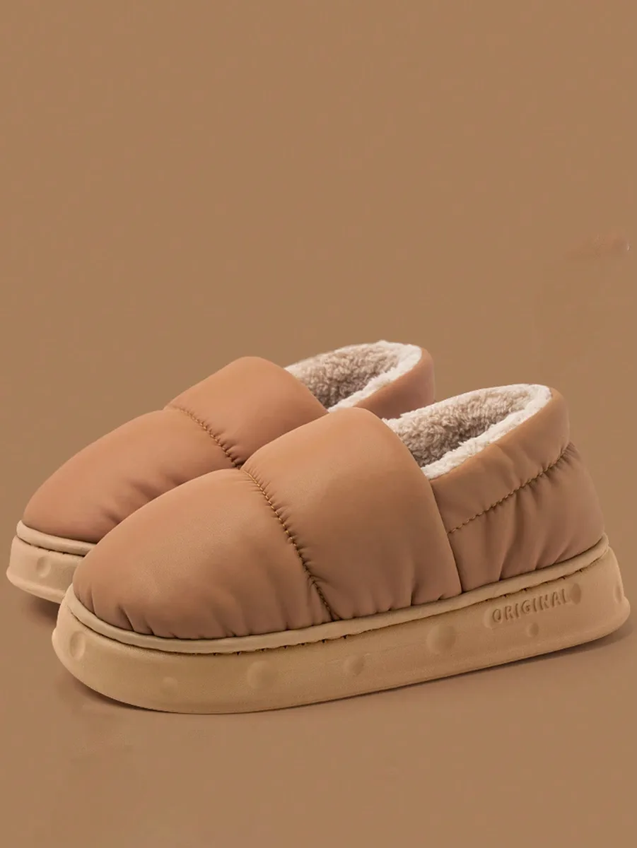Men's Home Slippers Warm Shoes Bag Heel Indoor and Outdoor Non-slip Thick Bottom Casual Daily Home Bag Heel Cotton Shoes — view 2