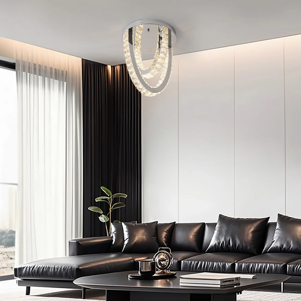 VETRULUS Crystal Ceiling Chandelier Home Decoration Luxury Led Ceiling Lights Living Room Bedroom Dining Lighting Fixture Lamp
