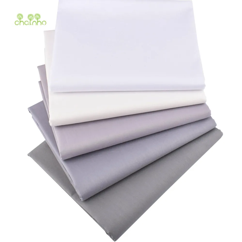 Chainho,Printed Twill Weave Cotton Fabric,Patchwork Cloth,DIY Sewing Quilting Material,10 Solid Color Series,5 Specification