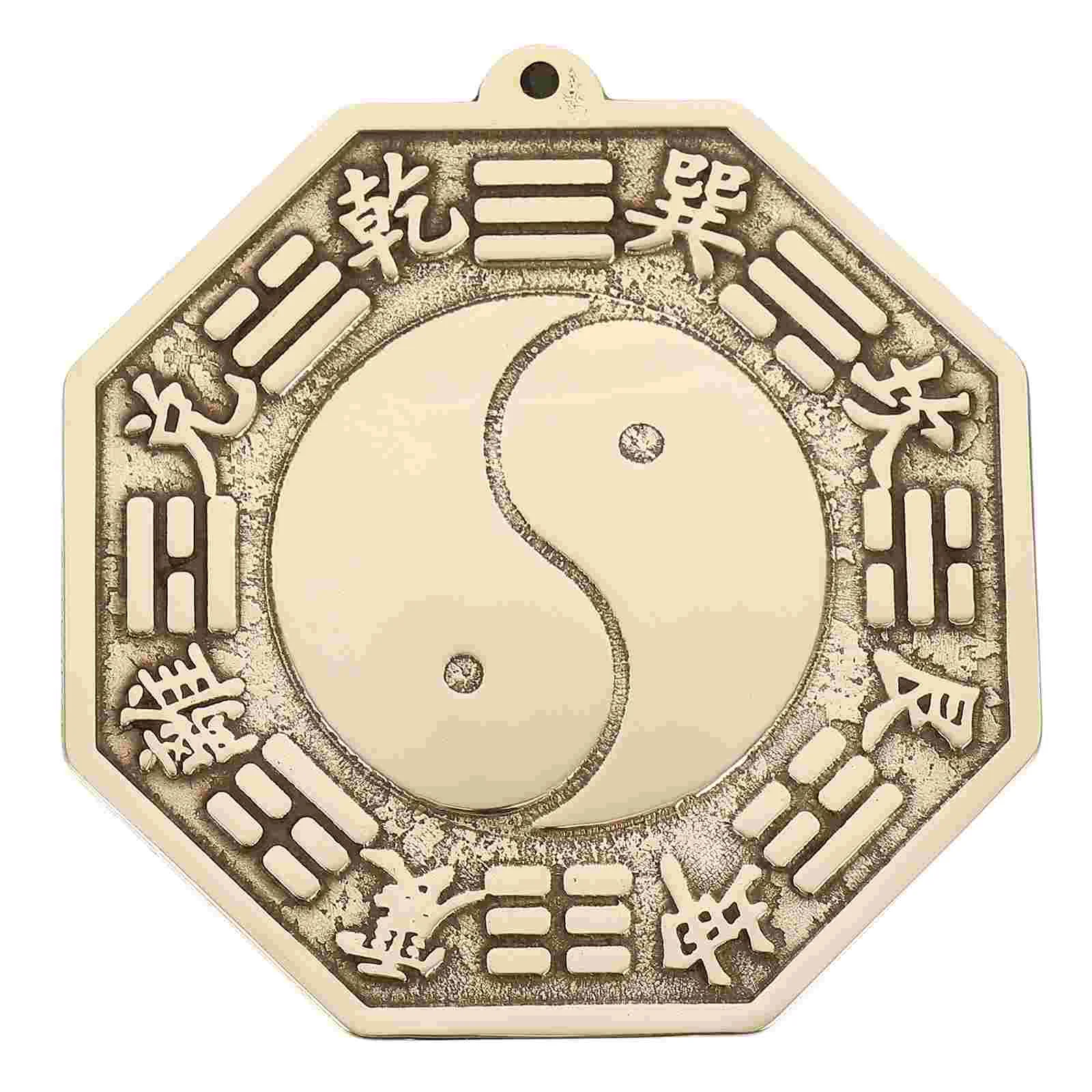 Gossip Mirror Chinese Brass Tai-Chi Artistic Ornament Feng Shui Bagua Home Decor Decorations