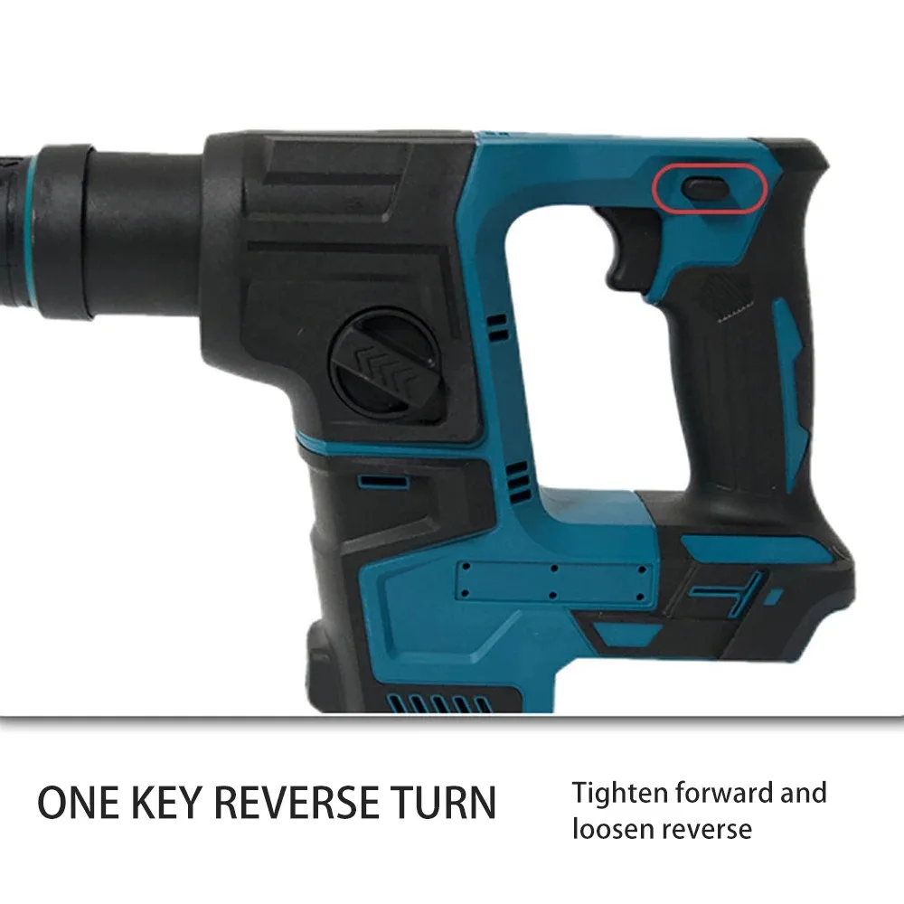 Electric Hammer Drill Brushless 4800ipm Rechargeable Cordless Rotary For Makita 18V Battery Drilling Chiseling
