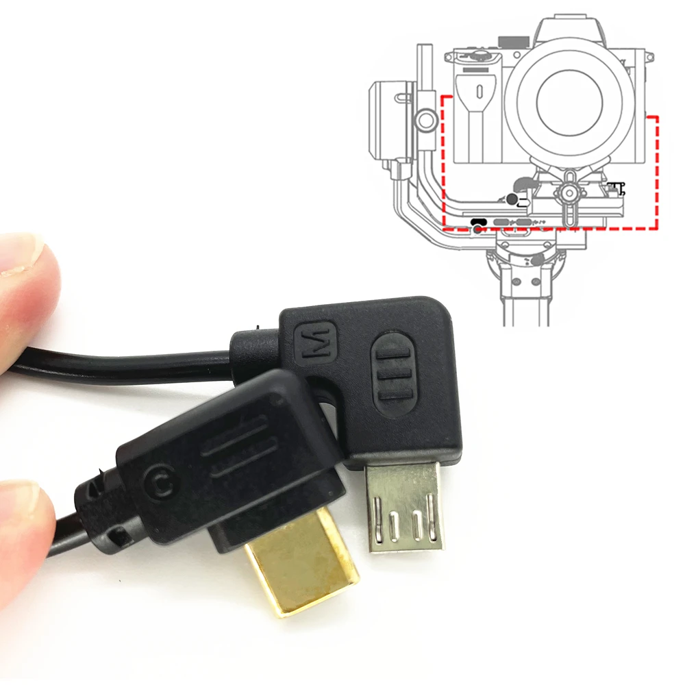 USBC to MicroUSB MultiCamera Control Cable for DJI RSC2 RS3 Pro Mini