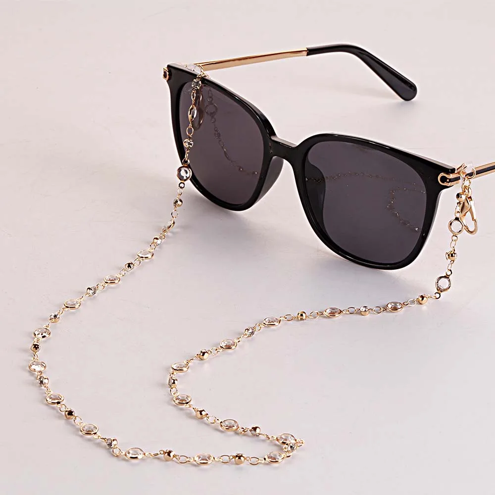 

Glasses Clips Trendy Women Hold Straps Fashion Metal Face Mask Necklace Crystal Bead Chain Glasses Chain Mask Cord Holders