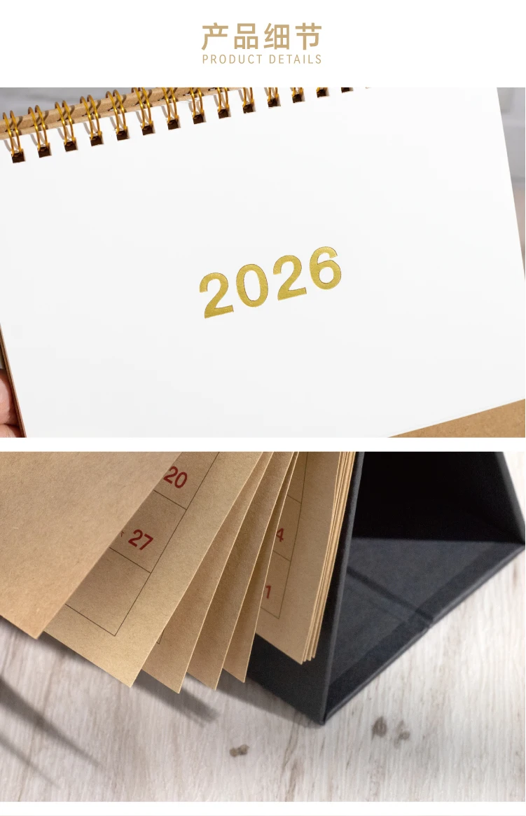 Journal GO Tragbarer, vereinfachter Standkalender, 2026-Seiten-Flip-Desktop-Ornament, Check-in-Planer, Kalender, Schule, Bürobedarf – Detail 8