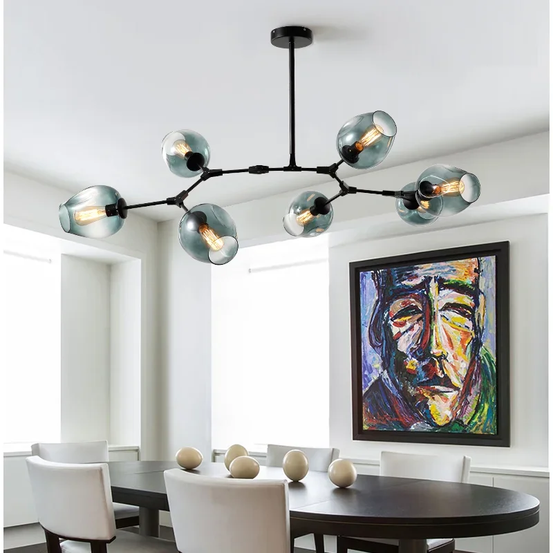 Nordic Designer Chandelier Pendant Lamp, Iron Home Decoração, Arte simples e moderna, Personalidade criativa Teto Fixture