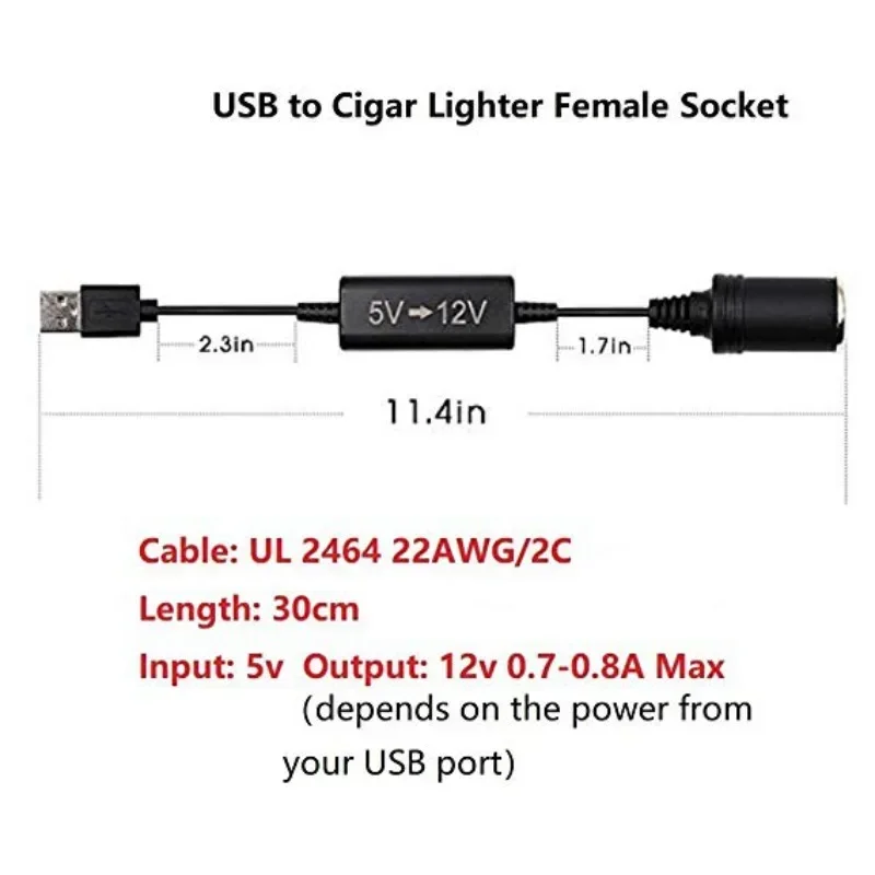 Auto Boost Converter Adapter USB Port To Car Cigarette Lighter Socket Power Cord Transformer Cable Power Supplies