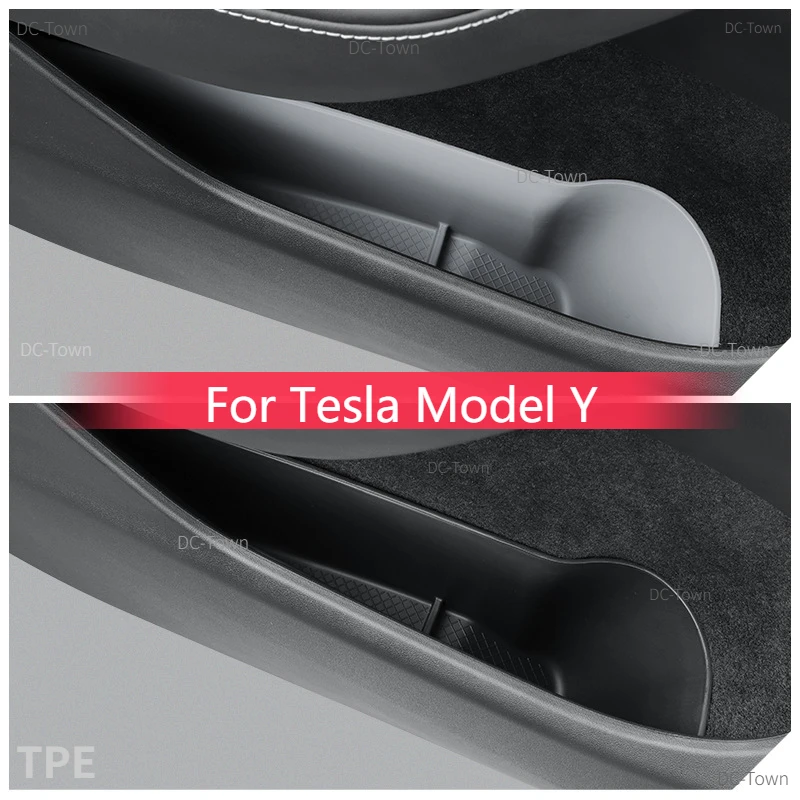

For Tesla Model Y Car Door Storage Box TPE Gate Slot Anti Dirty Storage Organizer Tidying for Modely Car Accessories 2021-2023