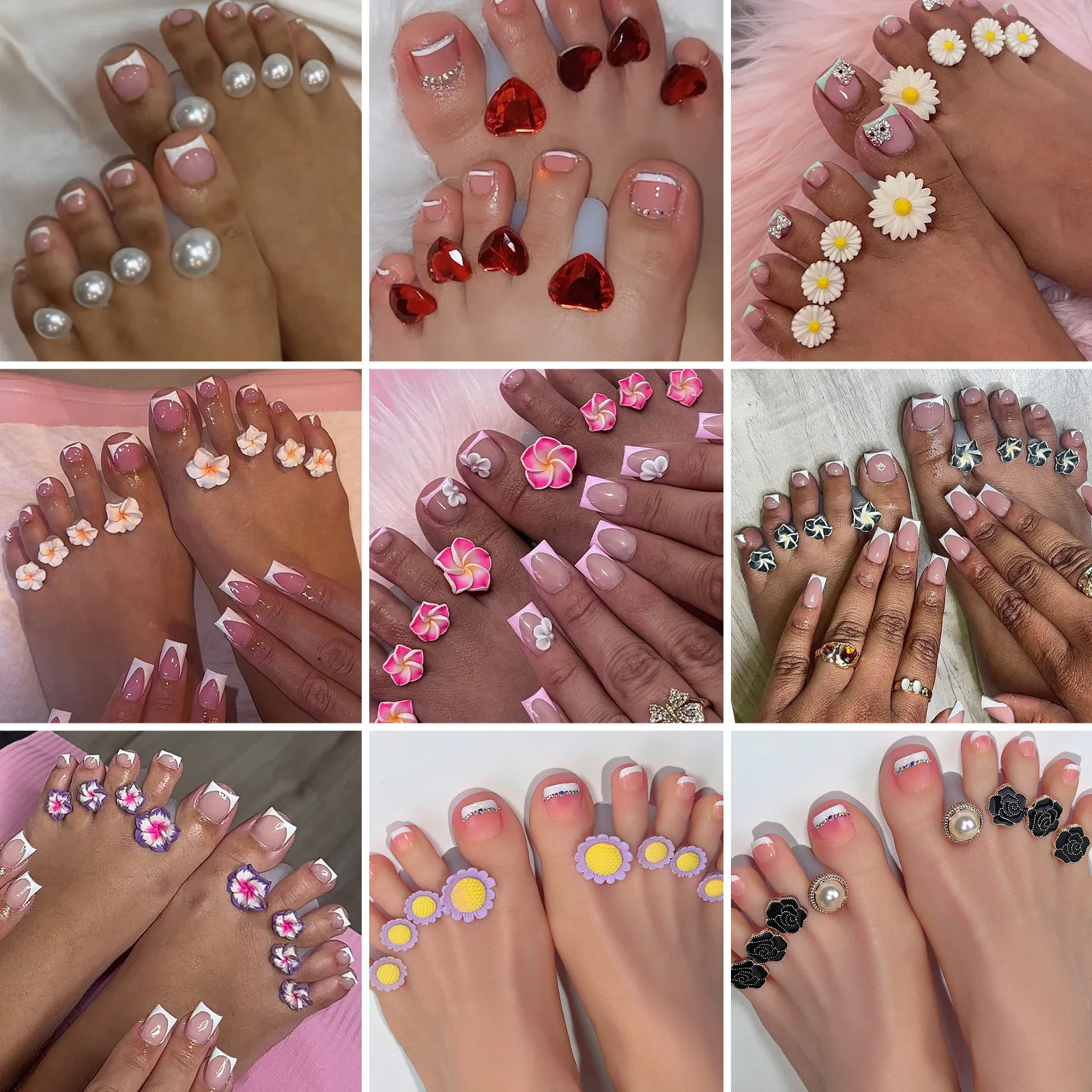 14 Colour Daisy Silicone Toe Separator Foot Finger Divider Form Manicure Pedicure Care Nail Art Tool Holder Accessory 8PCS