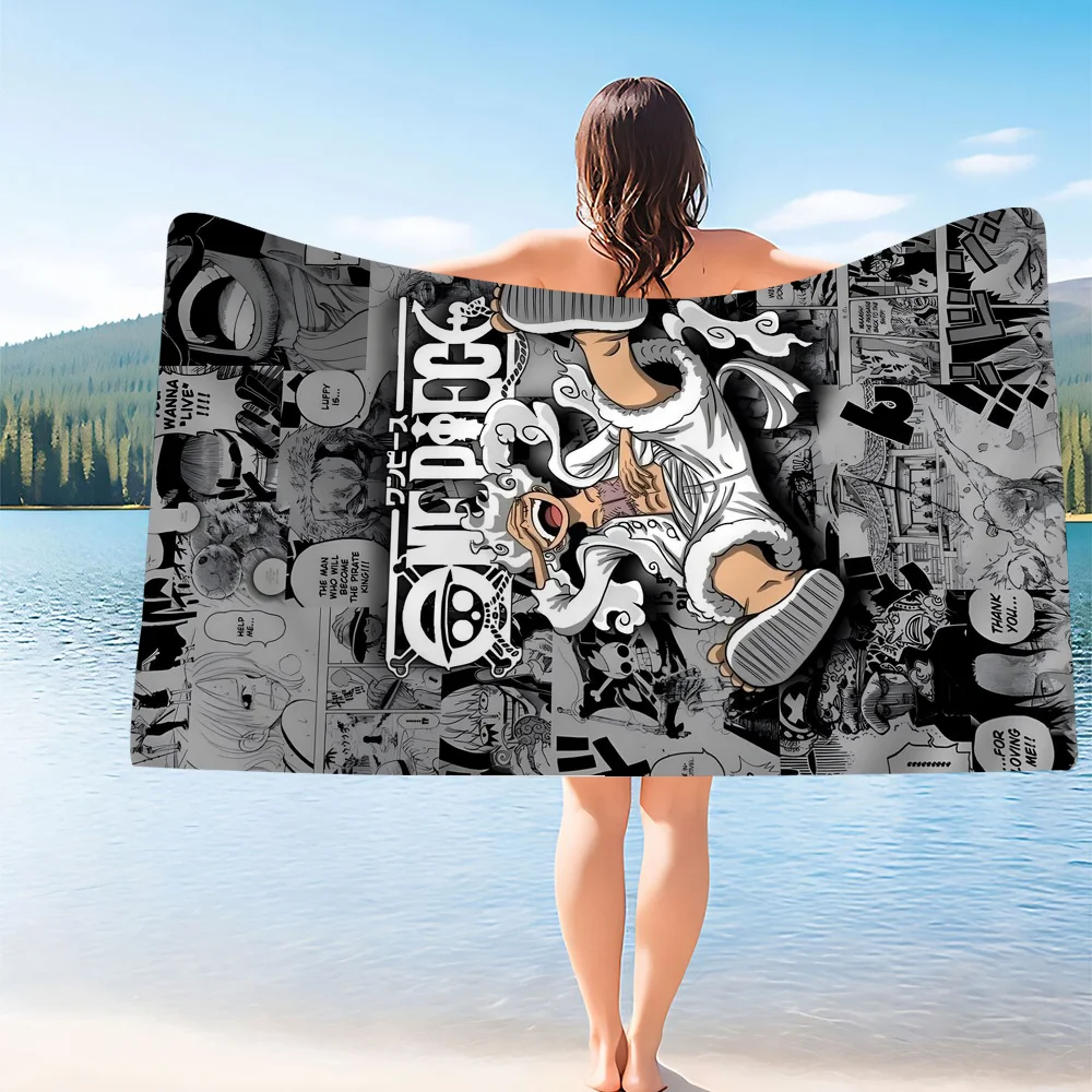 Anime One piece luffy Microfiber Beach Towel Absorbent Quick dry Soft Yoga Swimming Resort Mountain Climbing Towel 5