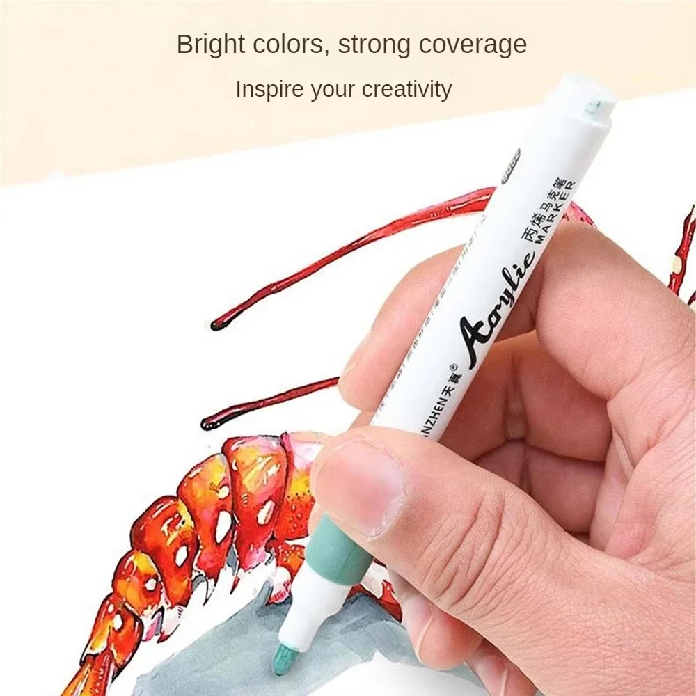12-60 أفضل الألوان الاكريليك قلم تحديد الطلاء الكت...
