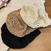 Handmade Crochet Hollow Head Japan Knit Cap Spring Summer Retro Casual Turban Fashion Melon Mesh Hat Pullover Hat Breathable 6