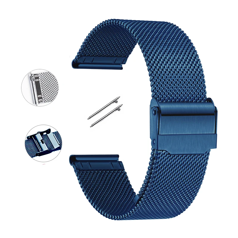 

0.6 Milanese loop Bracelet Quick Release Bands Stainless Steel Mesh Watchband Strap 18mm 19mm 20mm 22mm