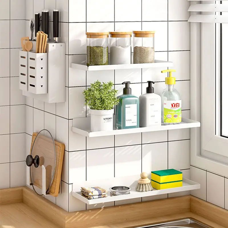 KLX High quality bathroom Vacuum Strong Suction cup shelf Kitchen Punch  free No trace Spice rack home Storage makeup organizer - Price history &  Review