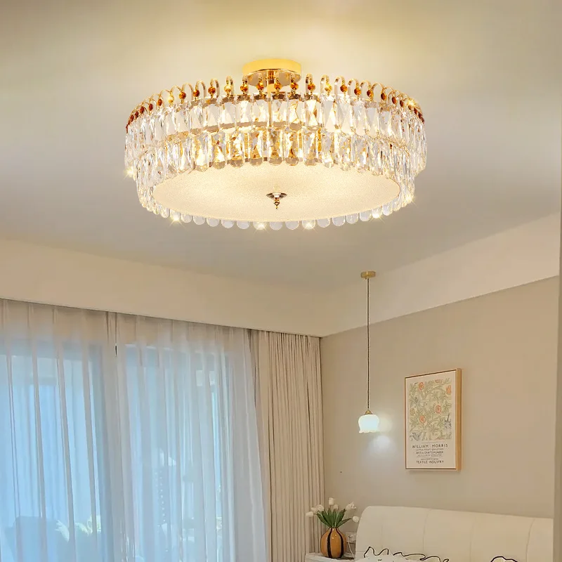French Light Luxury Crystal Chandeliers For Living Room Bedroom Restaurant Lighting