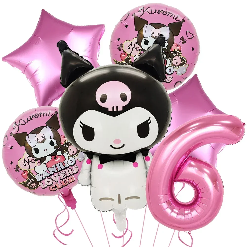 thumbnail image 1 of Lindo juego de vajilla desechable para fiesta de cumpleaños con temática de Kawali Kuromied, platos, servilletas y manteles para suministros de ducha para niños, 1 of 5