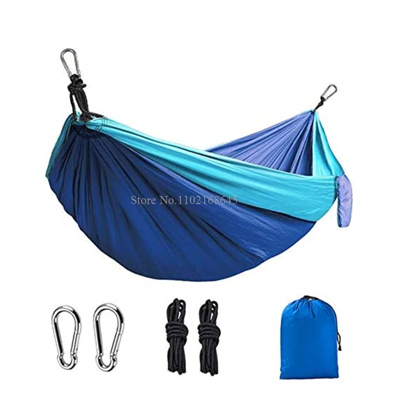 Double Nylon Hammocks for Camping Portable Parachute Hammock for Outdoor Hiking Travel Backpacking Kids Camping Gear 6