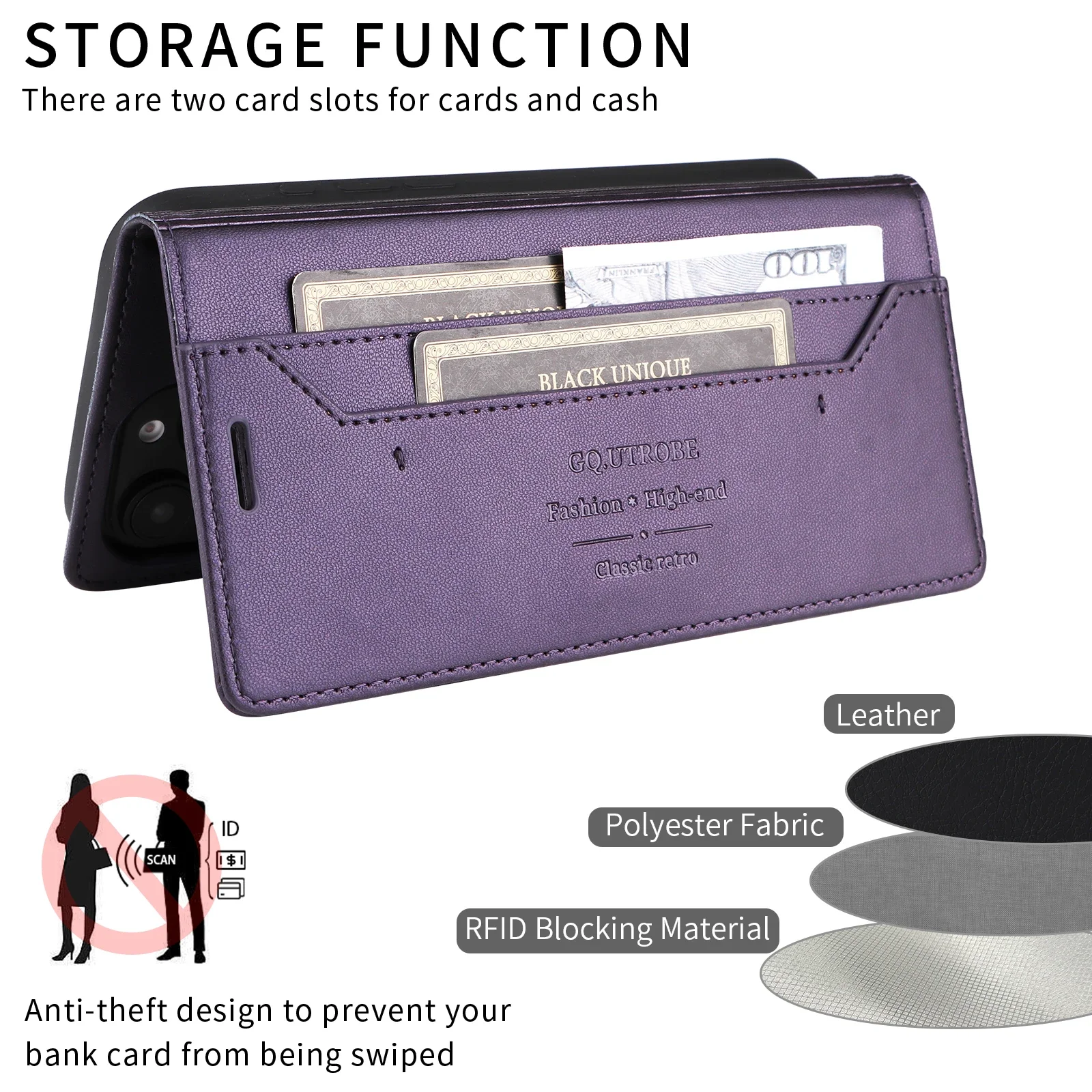 Premium Flip Leather Magnetic Wallet Phone Case with Card Holder and Book-Style Cover