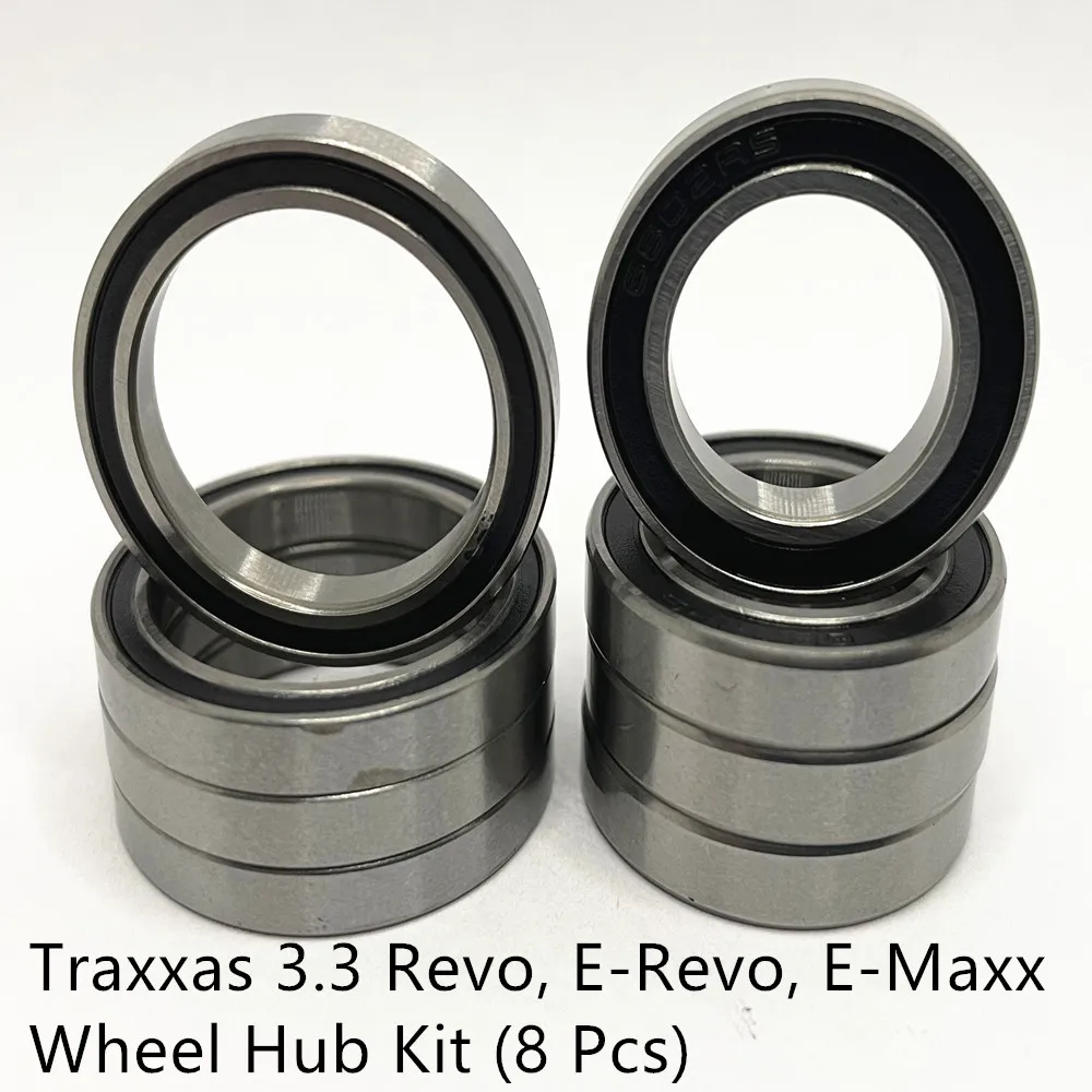 Per Traxxas 3.3 Revo, E-Revo, E-Maxx E Kit Mozzo Ruota Summit - Wheel (Cuscinetti 8 Pezzi)