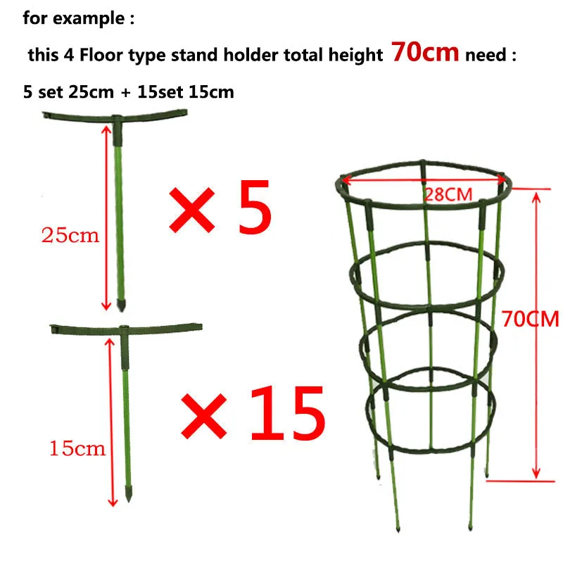 Soporte para plantas, soporte de pila para trepar para flores, invernaderos semicirculares, arreglo, soporte de varilla de fijación, huerto, herramienta de bonsái de jardín