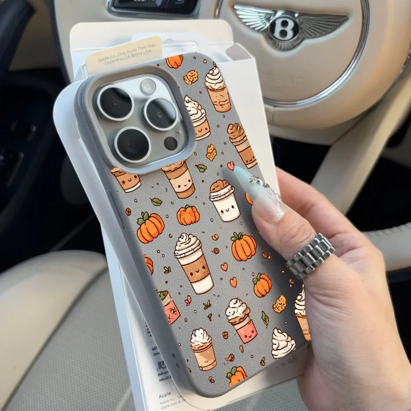 Cartoon Halloween Pumpkin Ghost Lychee Design Phone Case