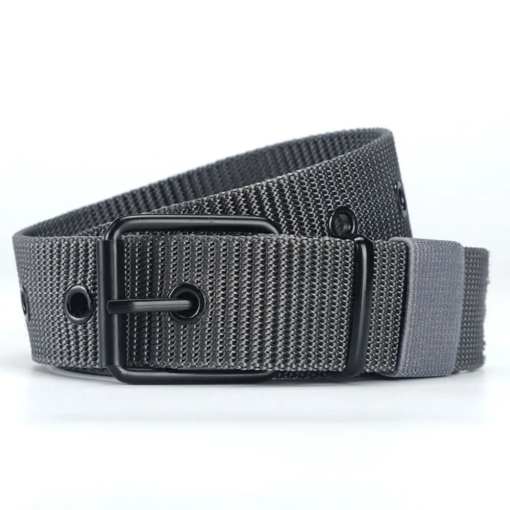 Schnell trocknender, einfacher Nylon-Canvas-Gürtel, lässiges Luxus-Design, Dornschließe, gewebter Hüftgürtel für Herren, Jeansgürtel – Detail 5