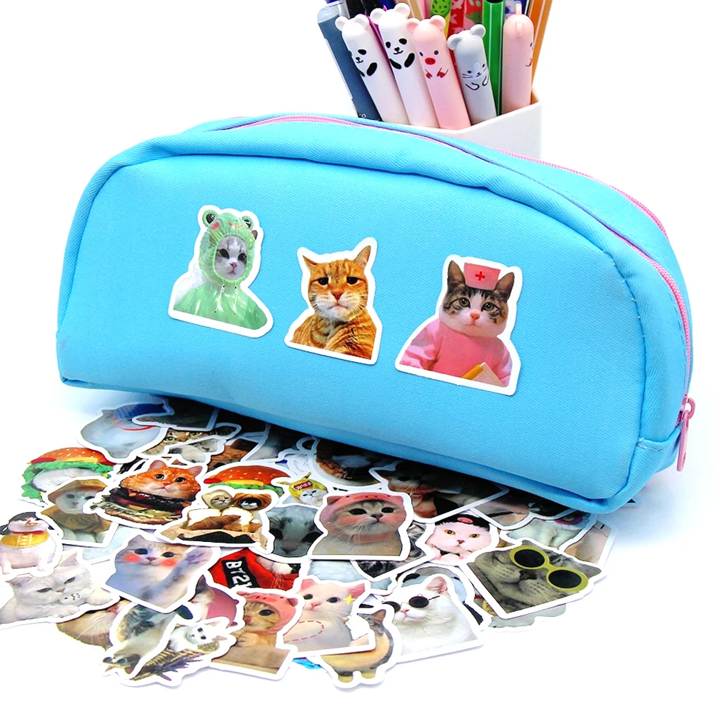 10/50/100pcs Funny Cute Fashion Cat Animals Stickers Kawaii Decals Scrapbooking Notebook Luggage Laptops Skateboard Sticker Toy